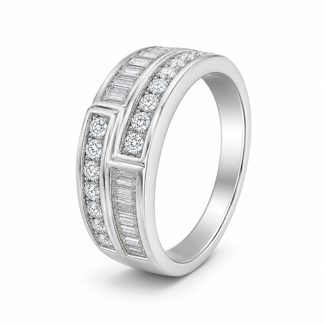 14K White Gold Women’s Band 0.45 ct Natural Diamond