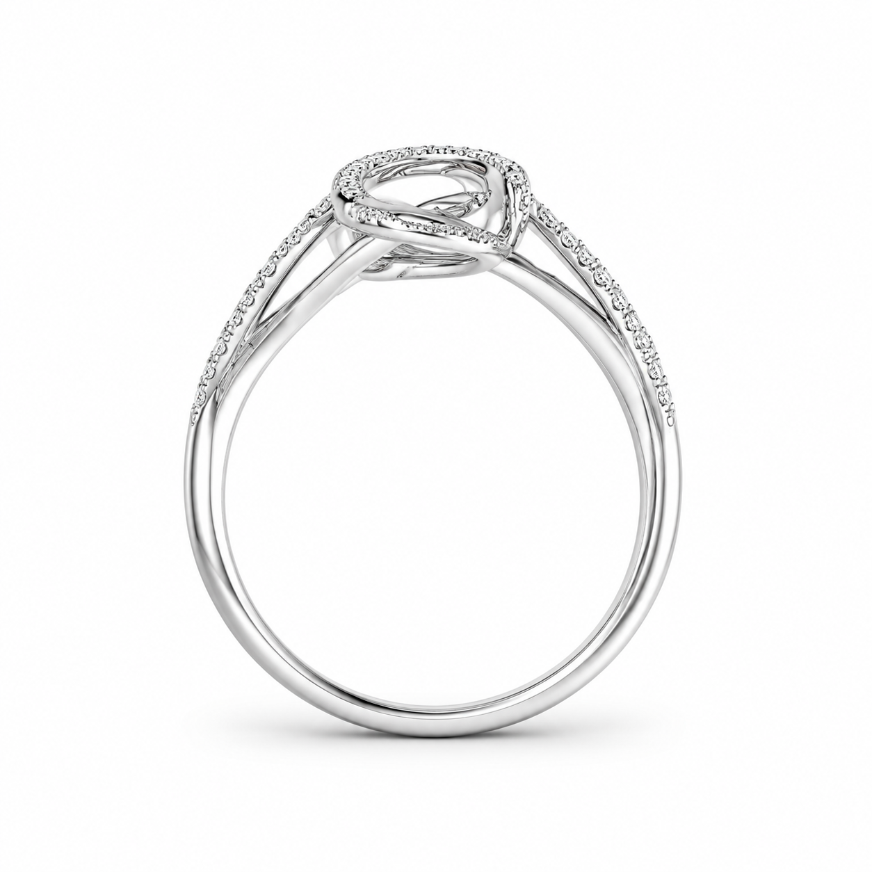 14K White Gold Women’s Infinity Ring 0.17 ct Natural Diamond
