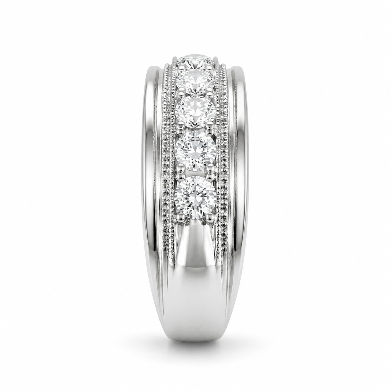 10K White Gold Band 0.50 ct Natural Diamond