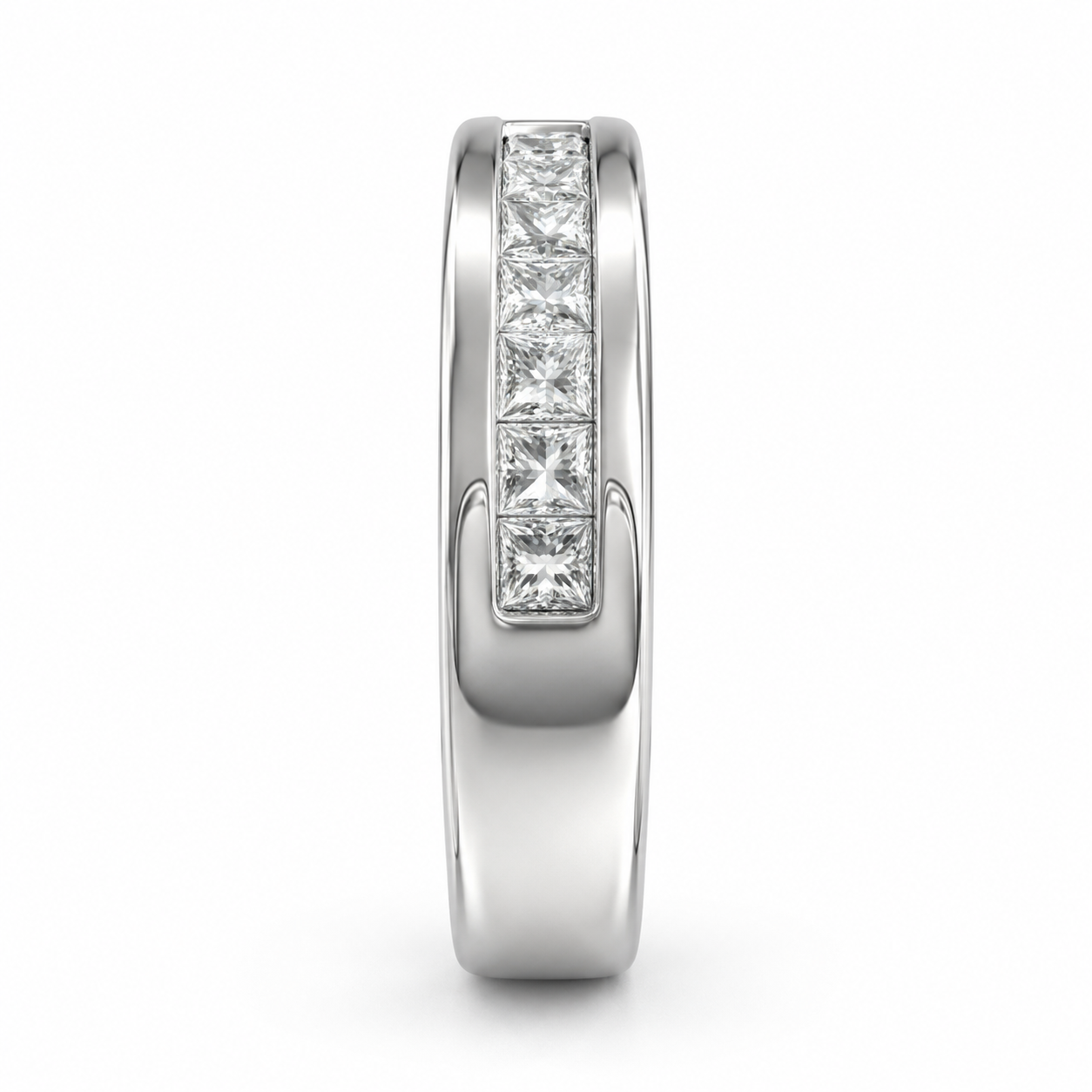 14K White Gold Women's Band 0.25 ct Natural Diamond
