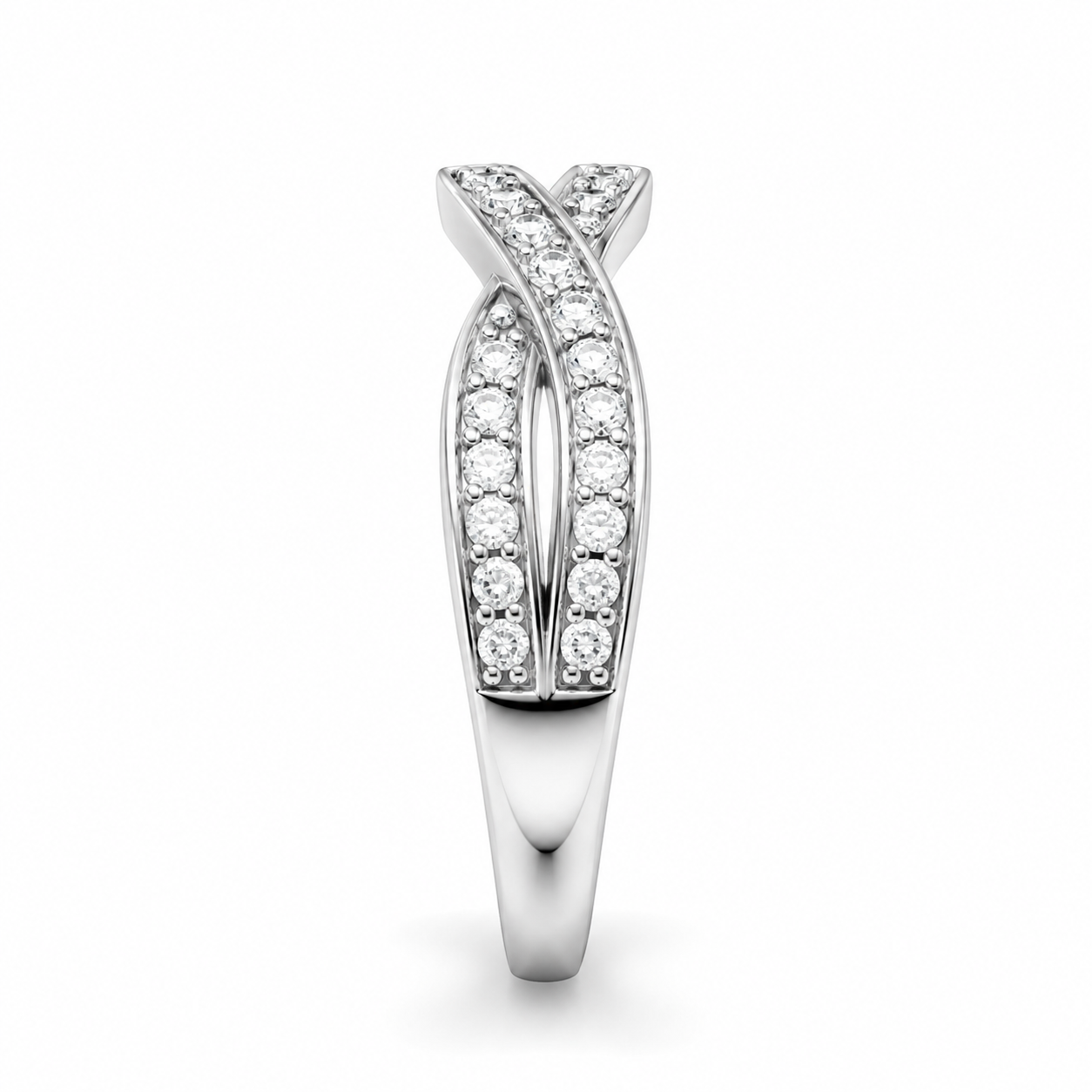 10K White Gold Women's Infinity Band 0.25 ct Natural Diamond