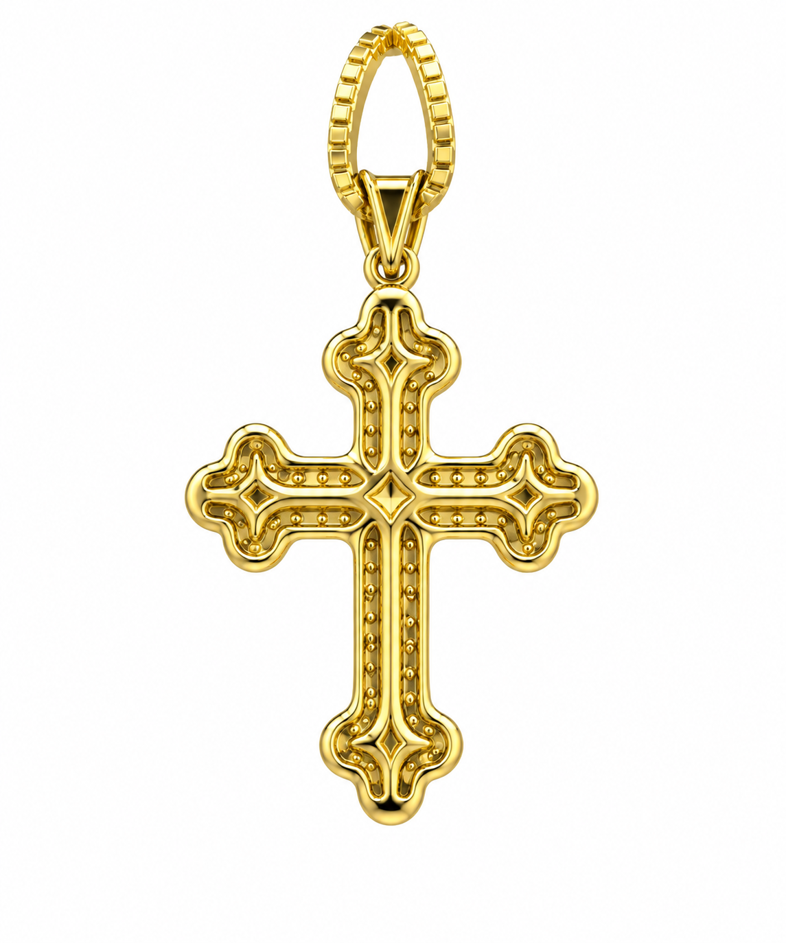 10K Two-Tone Gold Cross Charm 0.25 ct Natural Diamond