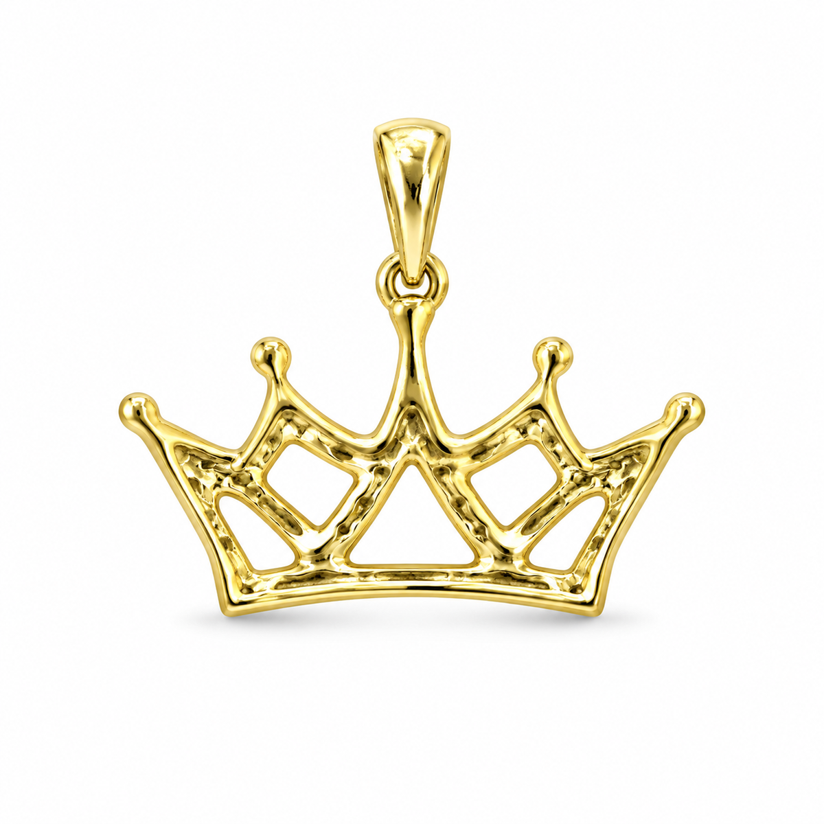 10K Two-Tone Gold Crown Charm 0.16 ct Natural Diamond