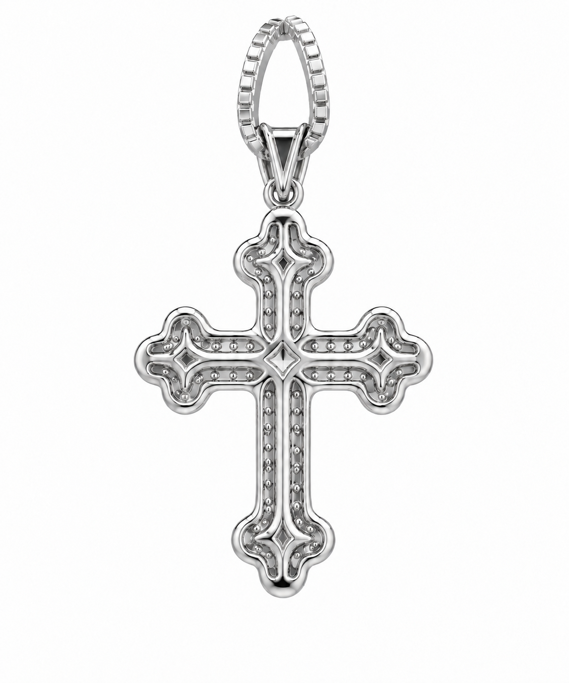 10K White Gold Cross Charm 0.25 ct Natural Diamond