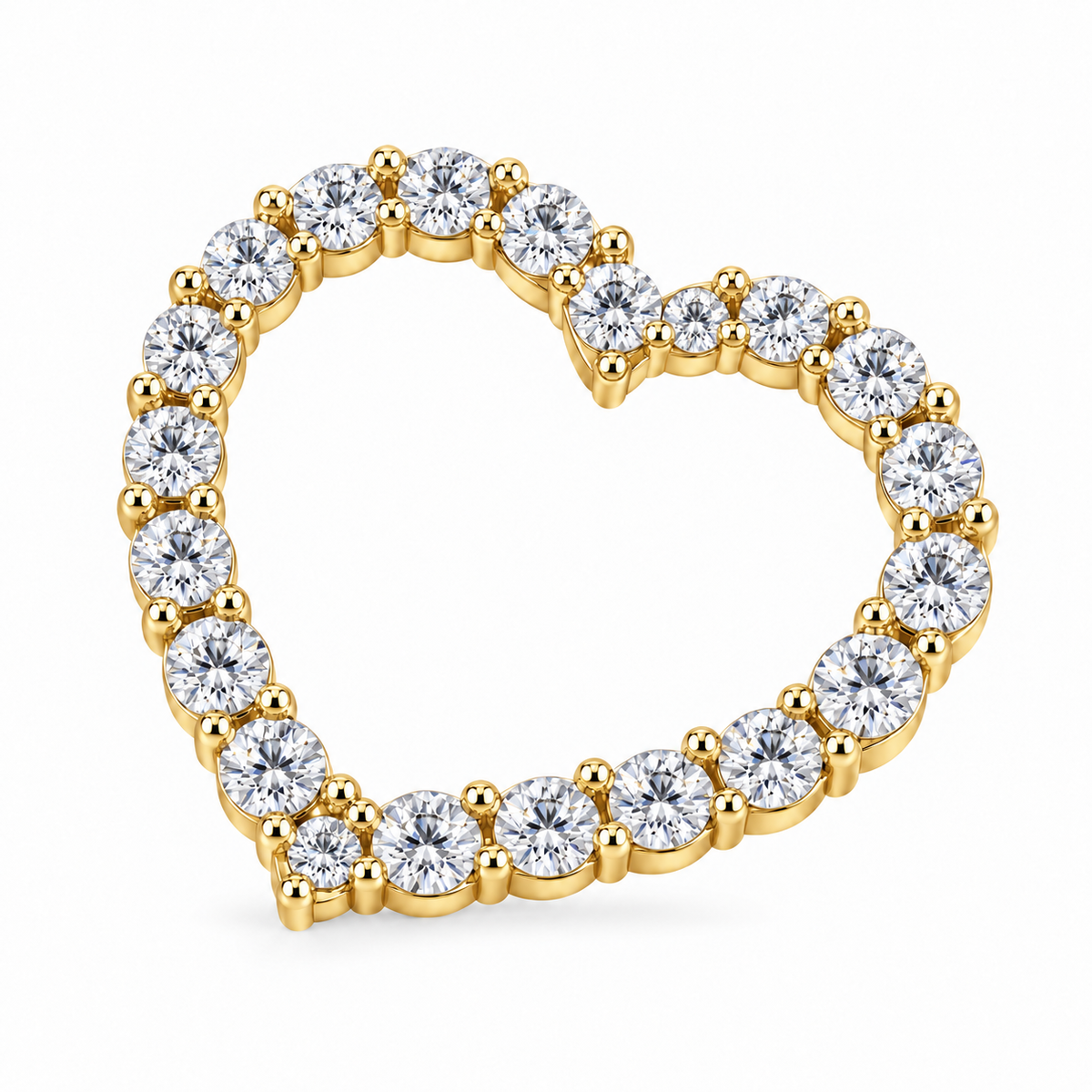 14K Yellow Gold Heart Charm 1.00 ct Lab Grown Diamond
