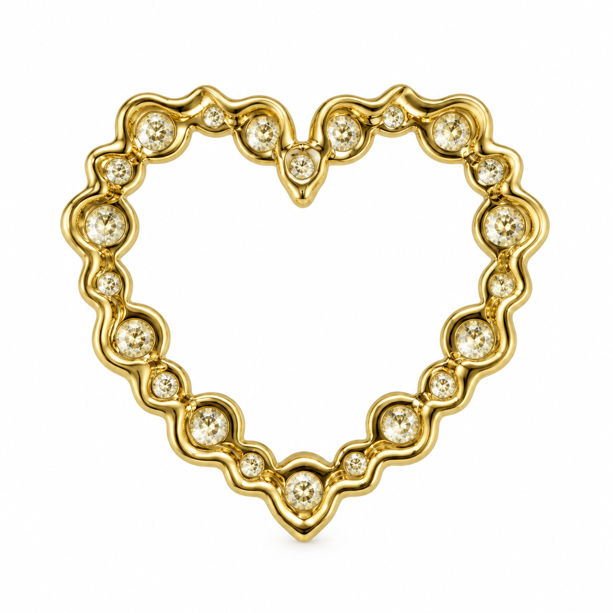 14K Yellow Gold Heart Charm 1.00 ct Lab Grown Diamond