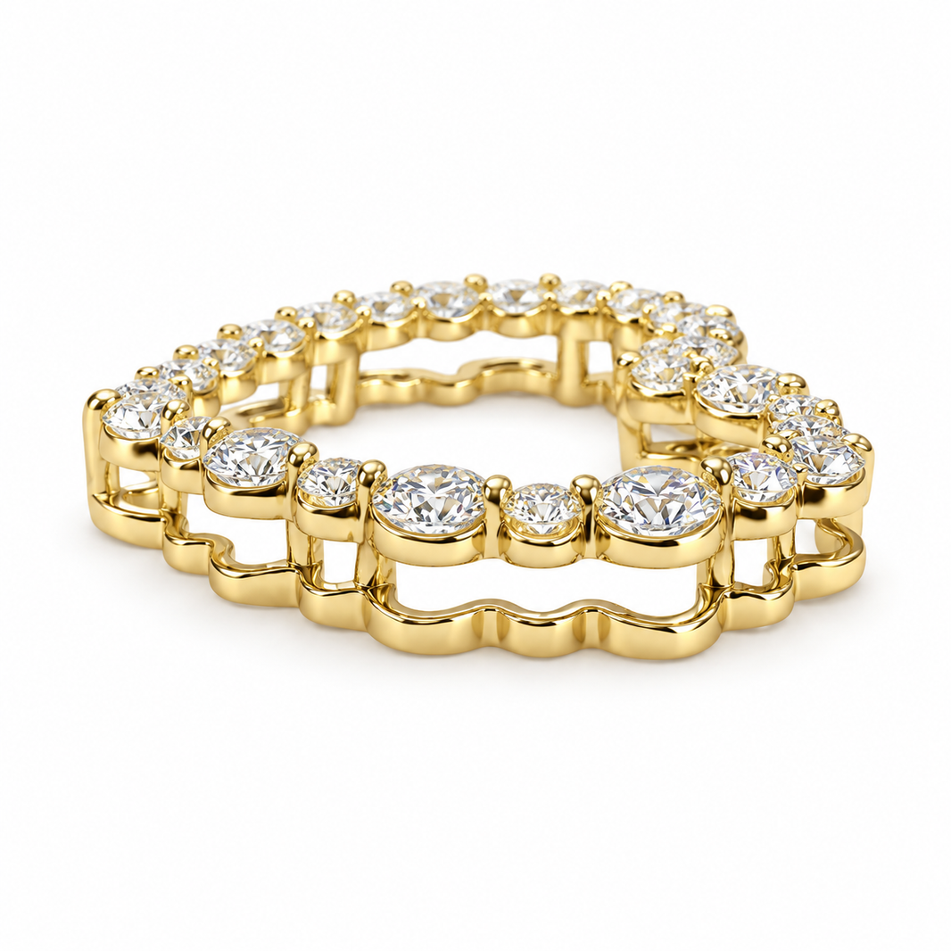 14K Yellow Gold Heart Charm 1.00 ct Lab Grown Diamond