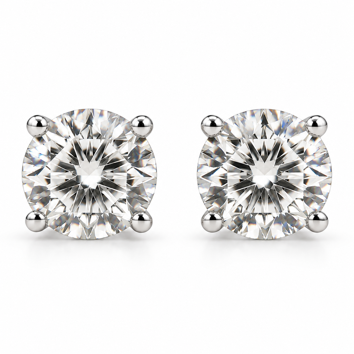 14K White Gold Earrings 2.00 ct Lab Grown Diamond