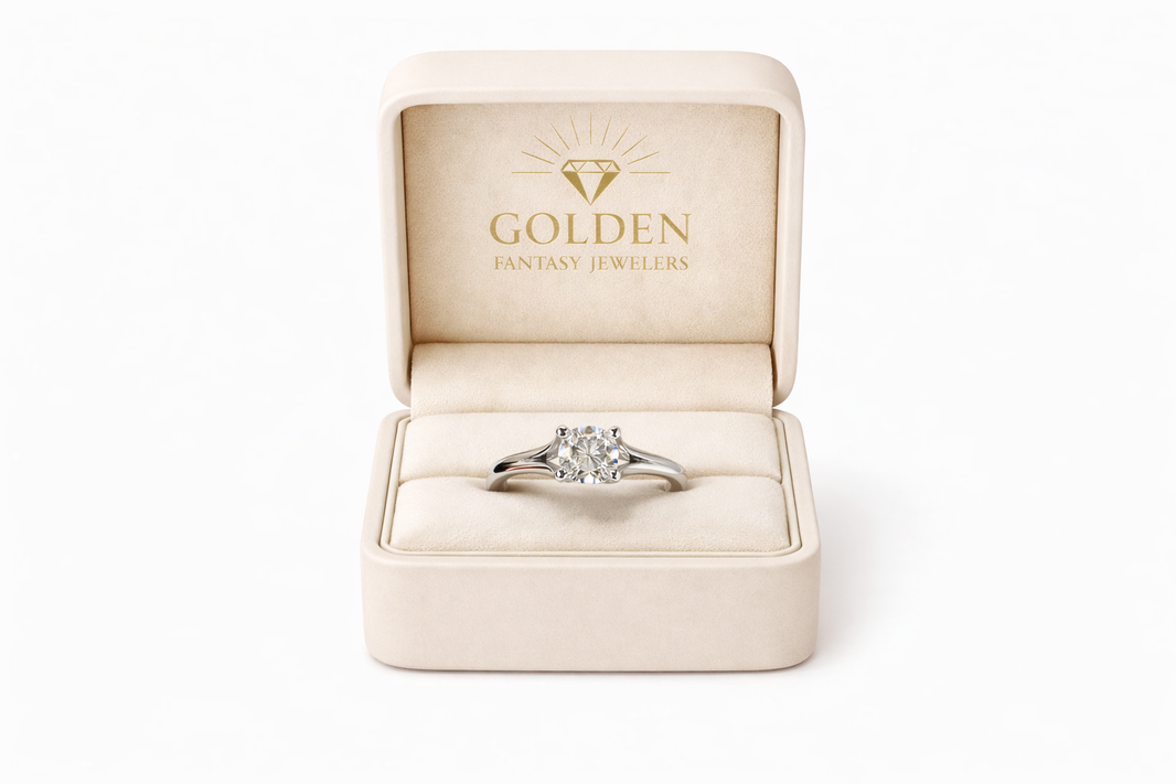 18K White Gold Women's Ring 1.20 ct Cushion Cut Natural Diamond