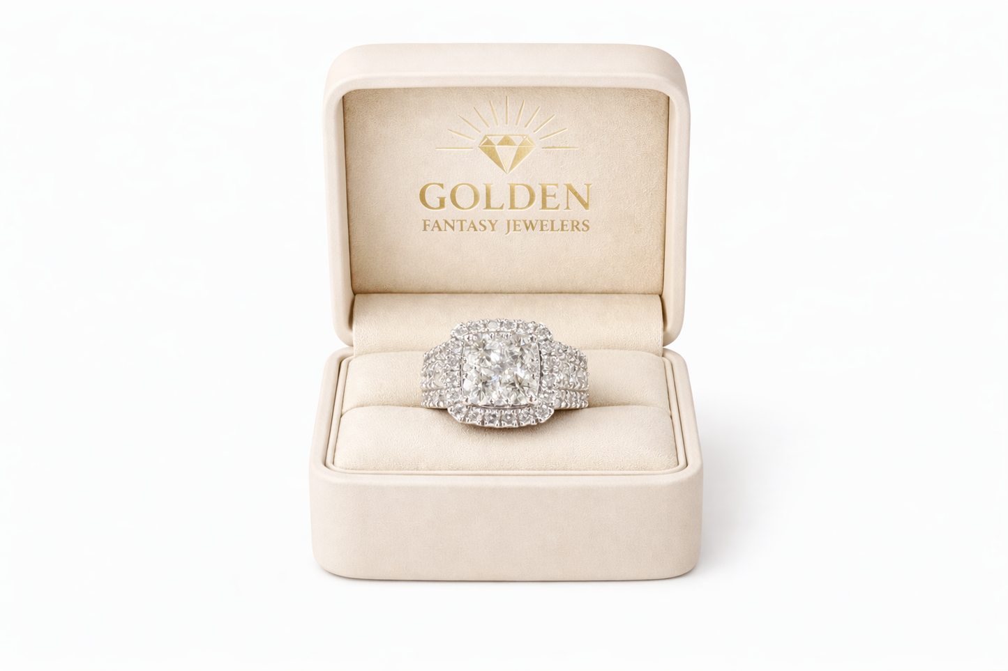 14K White Gold Ring 3.50 ct Natural Diamond