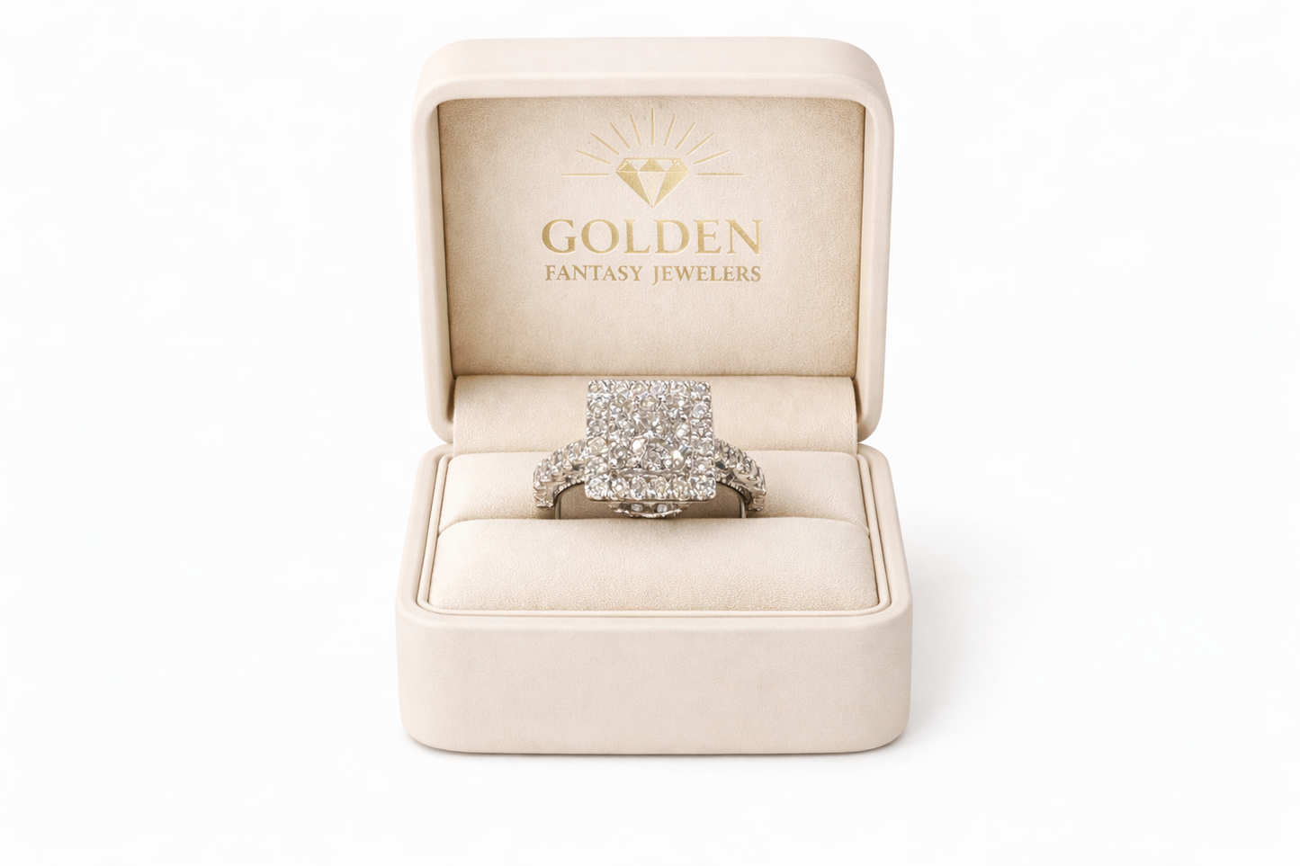 10K White Gold Ring 2.00 ct Natural Diamond