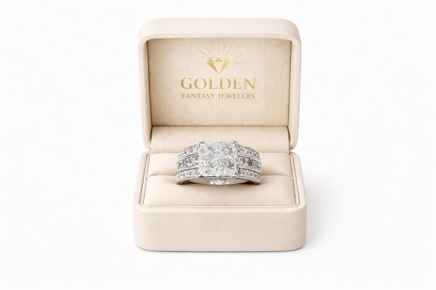 14K White Gold Women's Ring 3.50 ct Natural Diamond