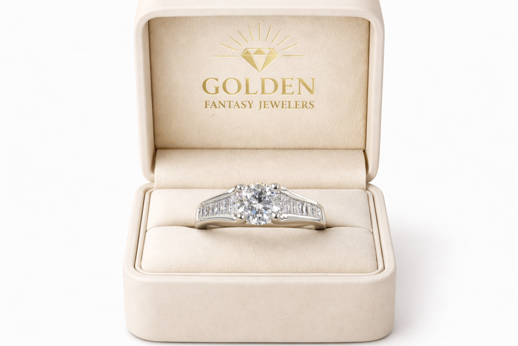 Platinum Women's Ring Round, Princess 1.00 ct Natural Diamond