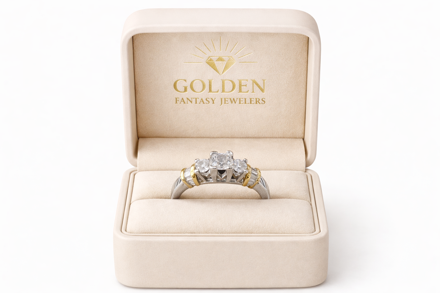 14K White Gold Women's Ring Princess, Cushion 1.00 ct Natural Diamond