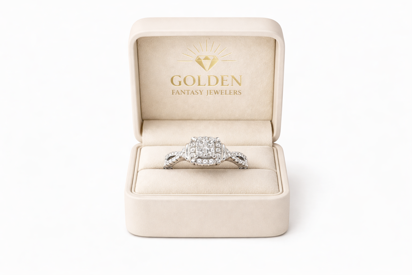 14K White Gold Women's Ring 0.50 ct Natural Diamond