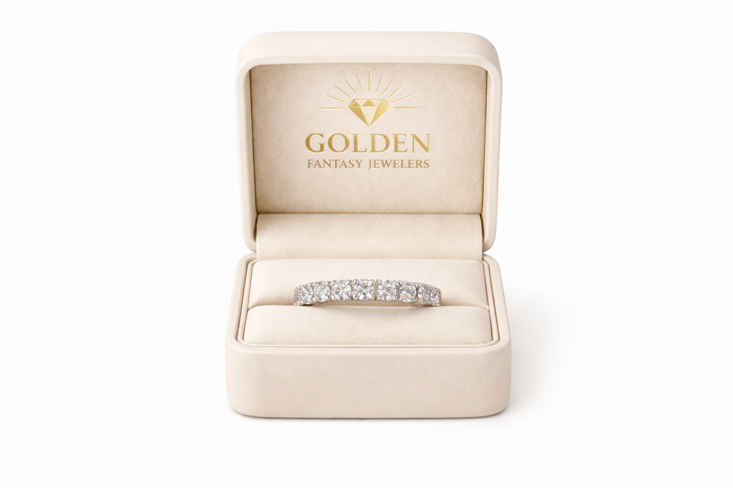 14K White Gold Women's Band 1.33 ct Natural Diamond