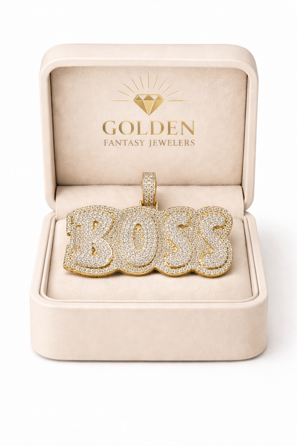 10K Two-Tone Gold “Boss” Charm 6.23 ct Natural Diamond