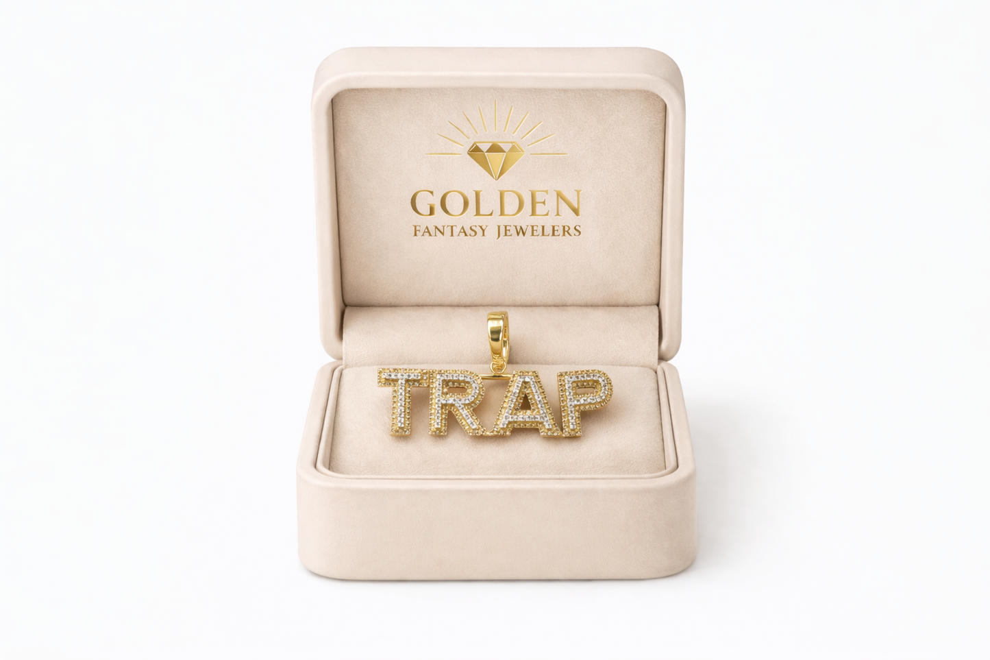 10K Two-Tone Gold “Trap” Charm 0.51 ct Natural Diamond