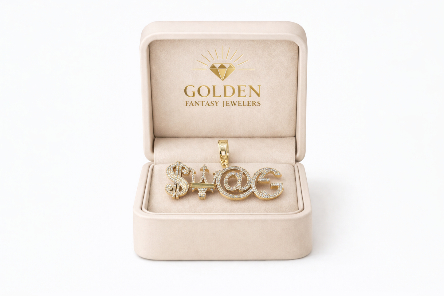 10K Two-Tone Gold “Swag” Charm 1.10 ct Natural Diamond