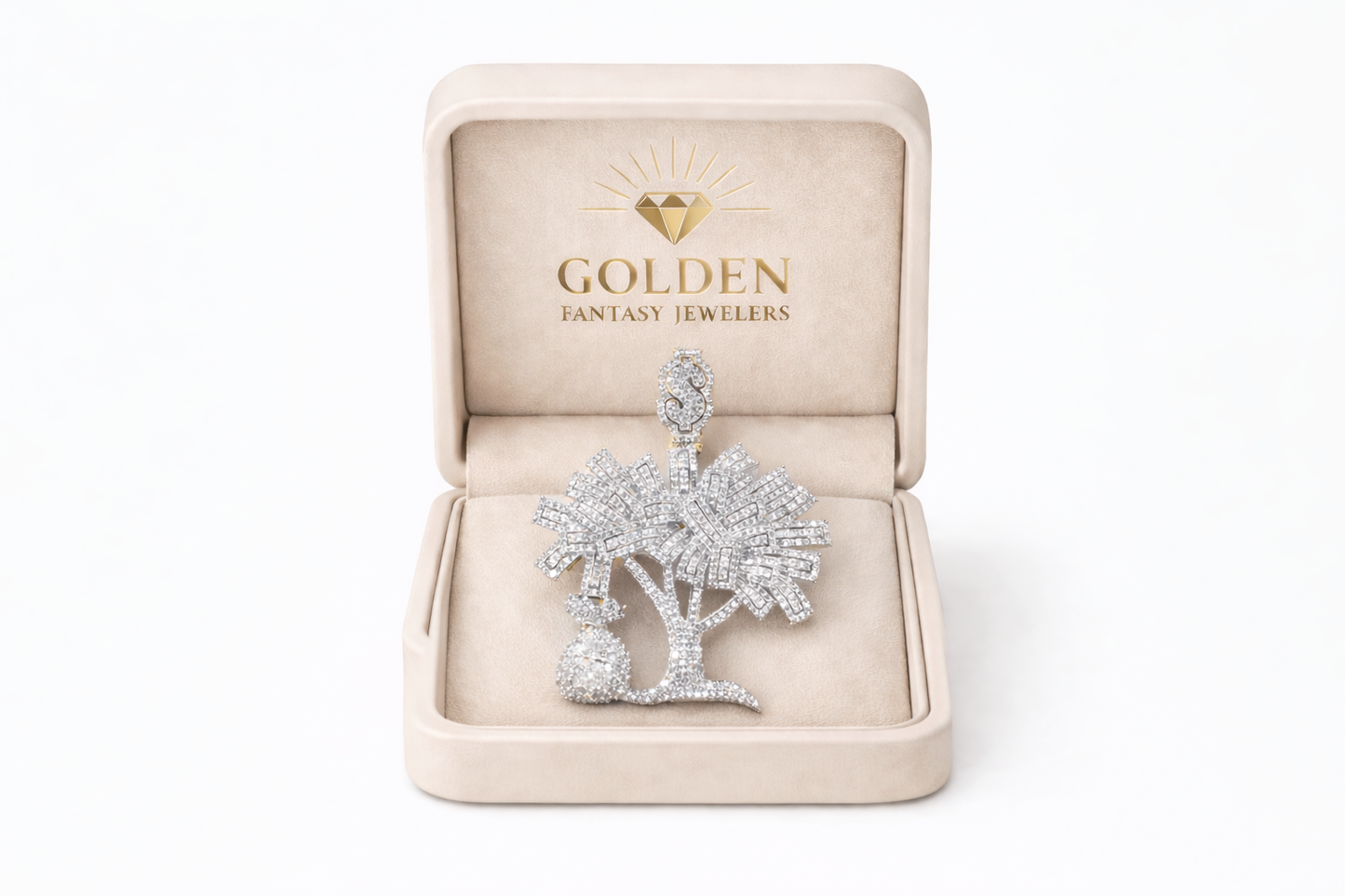10K Two-Tone Gold “Money Tree” is Charm 2.75 ct Natural Diamond