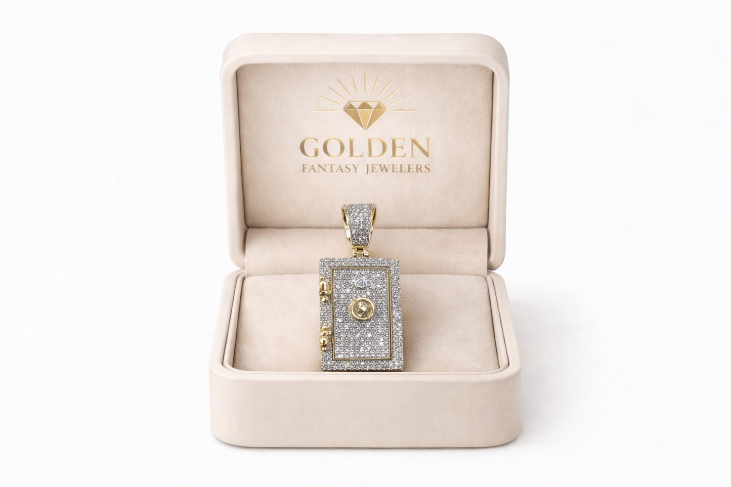 10K Yellow “Safe” Gold Charm 1.40 ct Natural Diamond