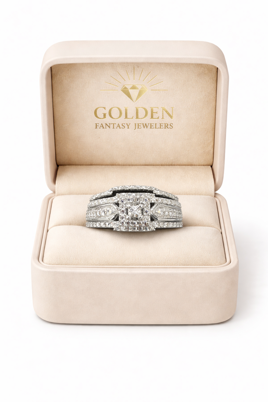 Sterling Silver Ring Wedding Set 0.02 ct Natural Diamond