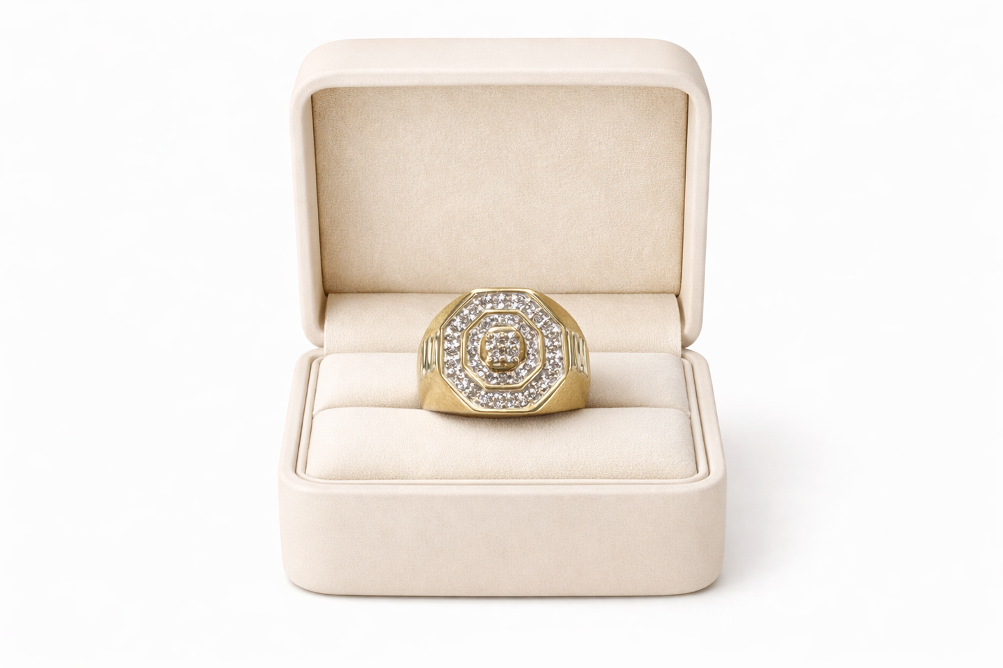 10K Yellow Gold Men's Ring 0.48 ct Natural Diamond