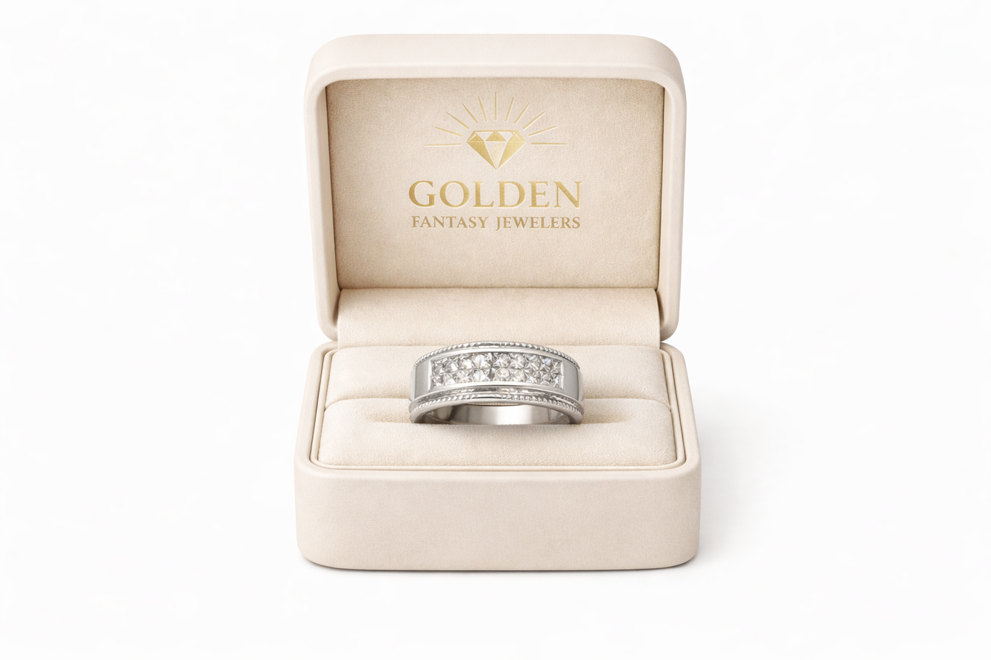 10K White Gold Satin Finish Men's Ring 1.00 ct Natural Diamond