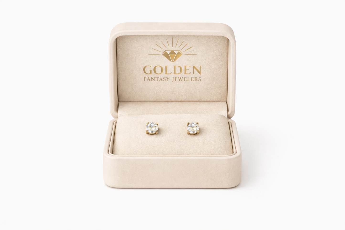 14K Yellow Gold Earrings 0.50 ct Lab Grown Diamond
