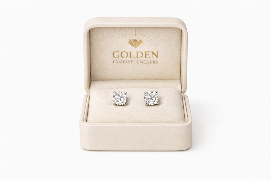 14K White Gold Oval Earrings 2.20 ct Lab Grown Diamond