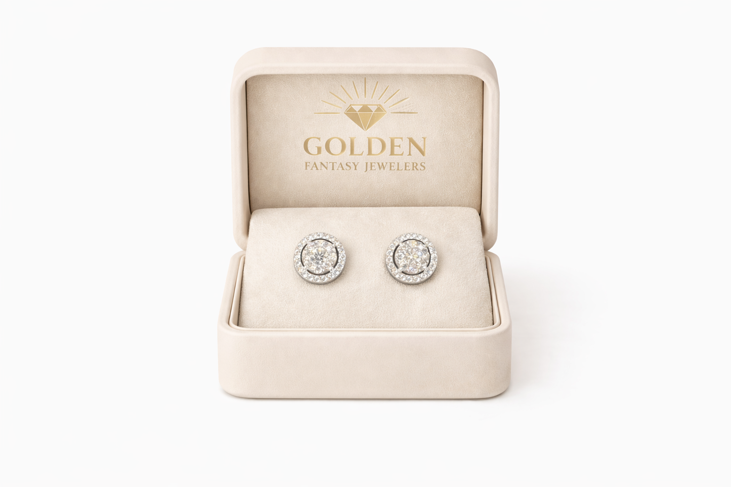 14K White Gold Round Earrings 1.00 ct Lab Grown Diamond