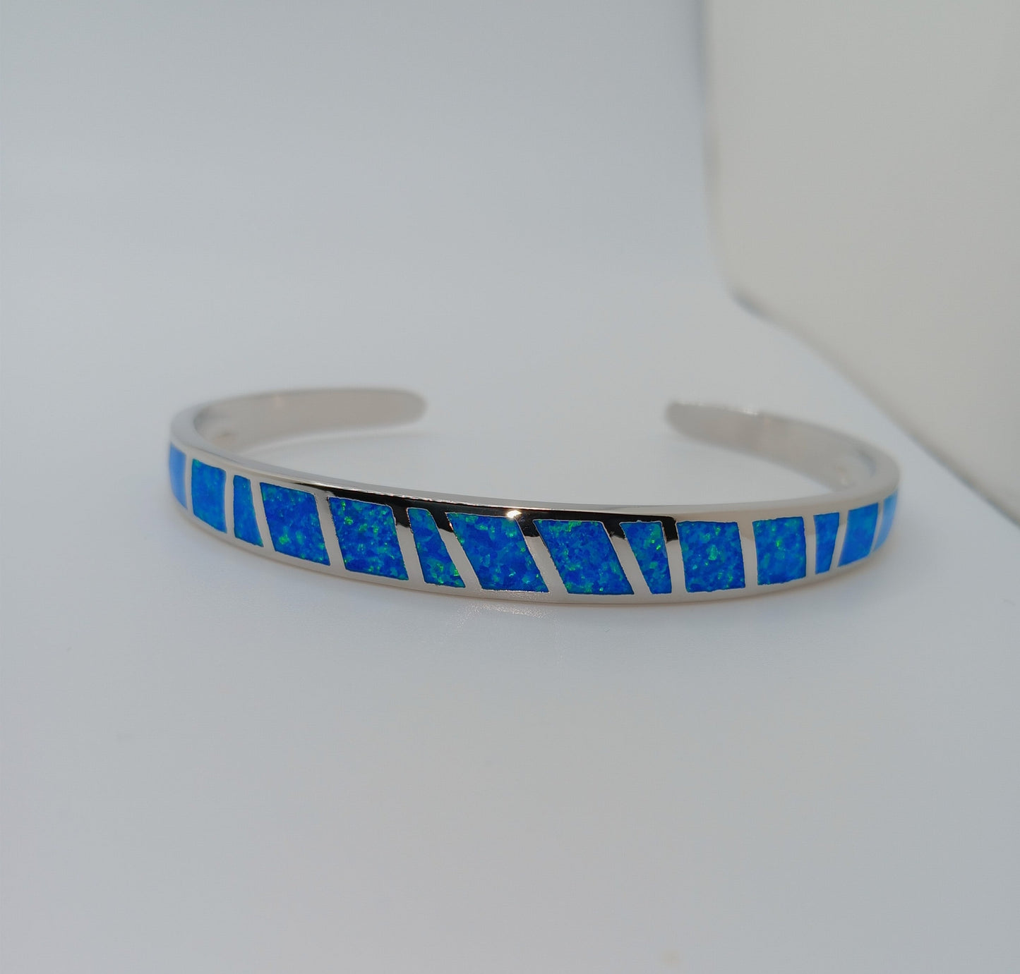 Blue Opal Bangle - One Size Fits All - Blue Opal Bangle Bracelet