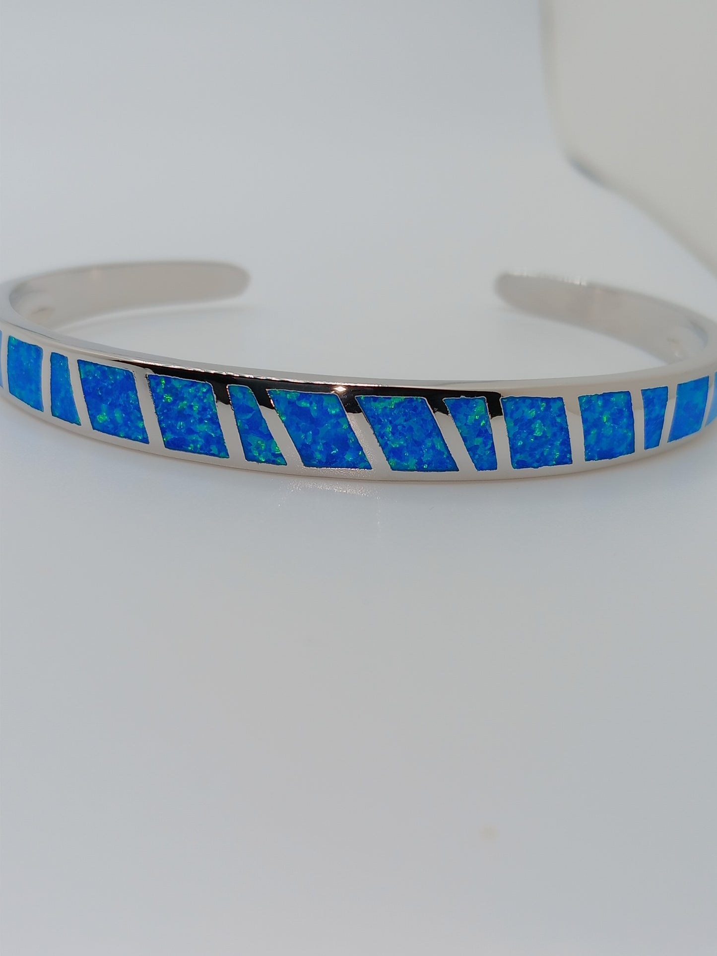 Blue Opal Bangle - One Size Fits All - Blue Opal Bangle Bracelet