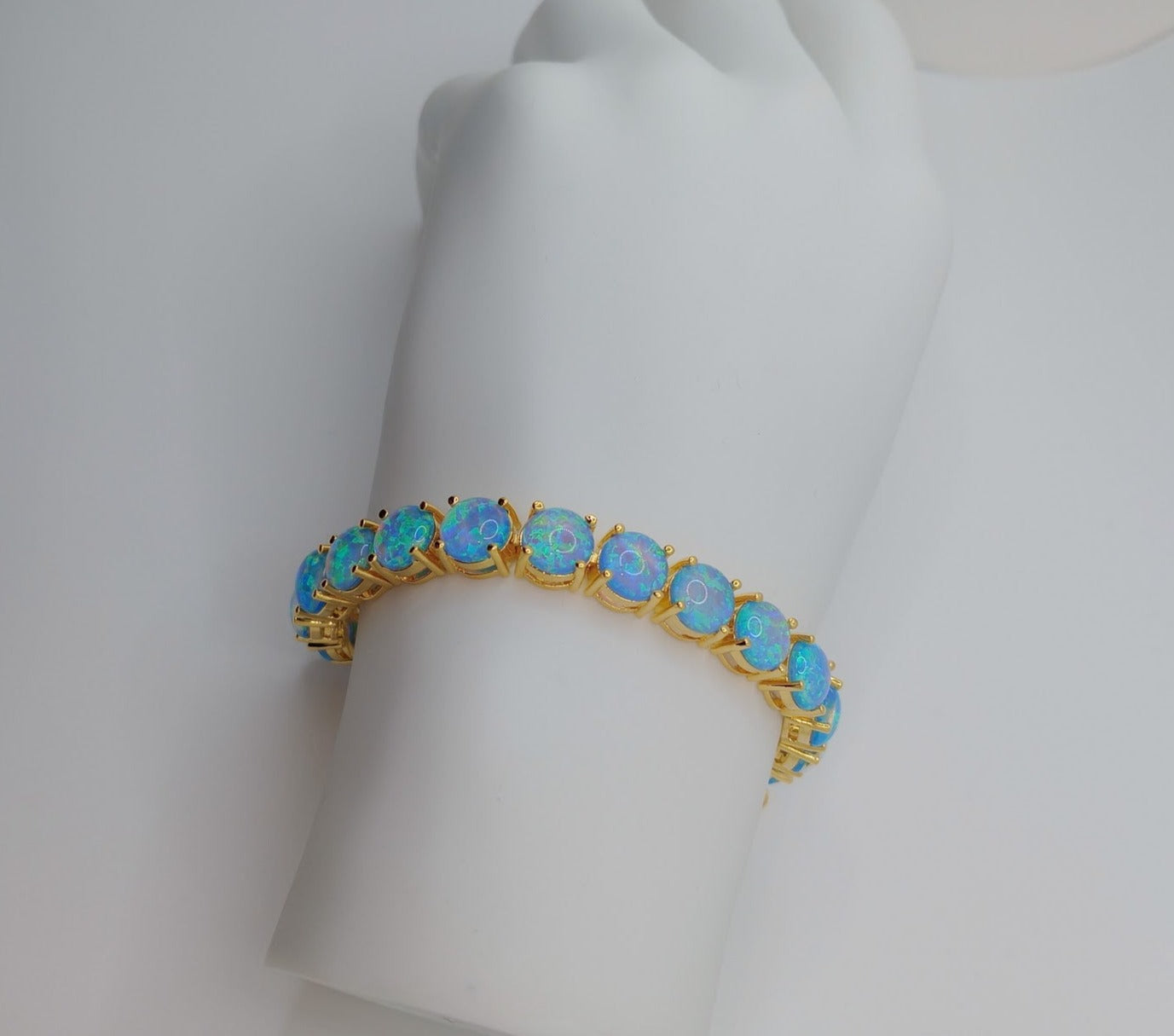 BLUE Opal Tennis Bracelet - TRENDING Bracelet - Opal Jewelry - October Birthstone