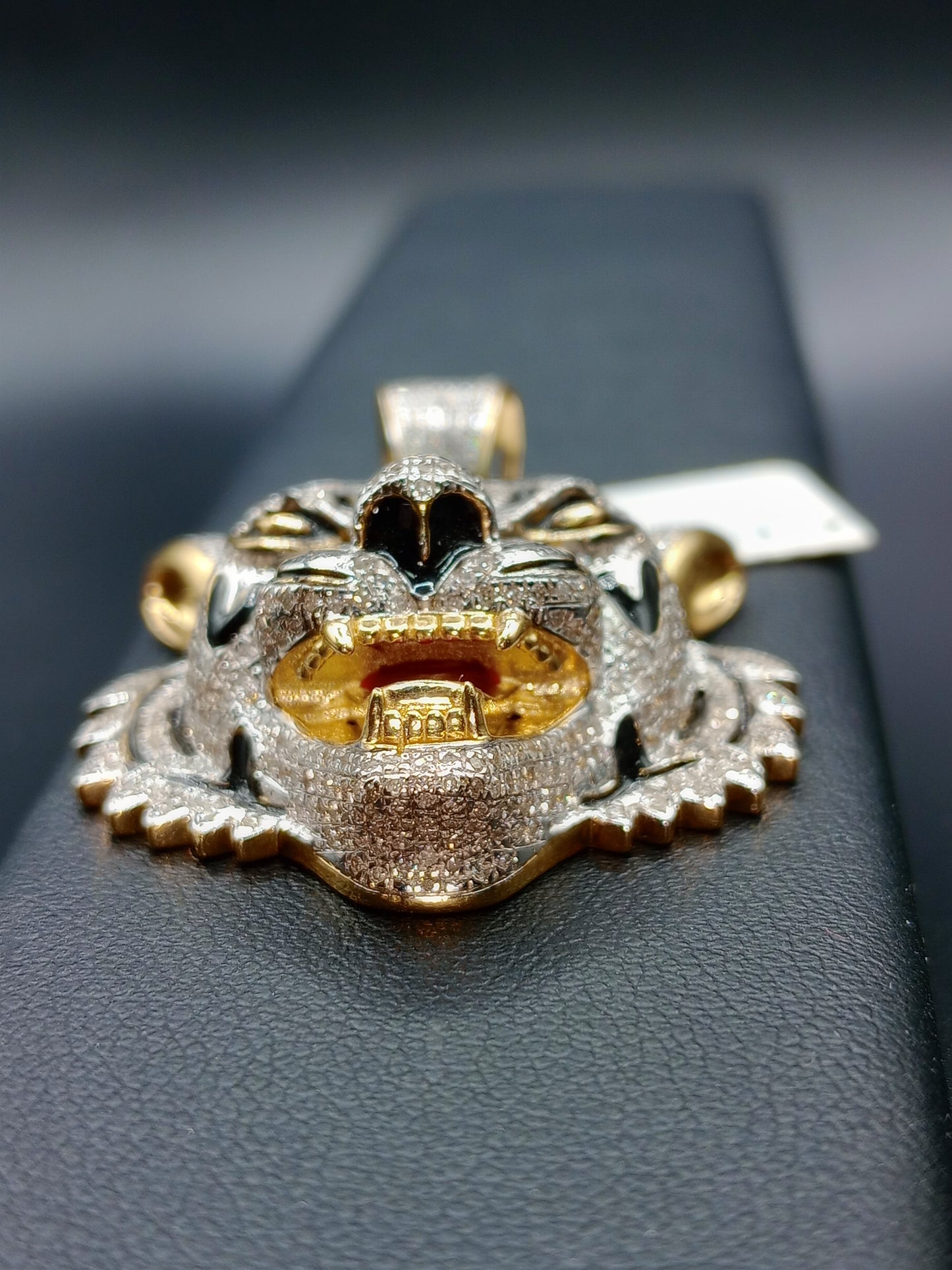 3D Tiger Pendant - Natural Diamonds - 2 sizes available - Unisex