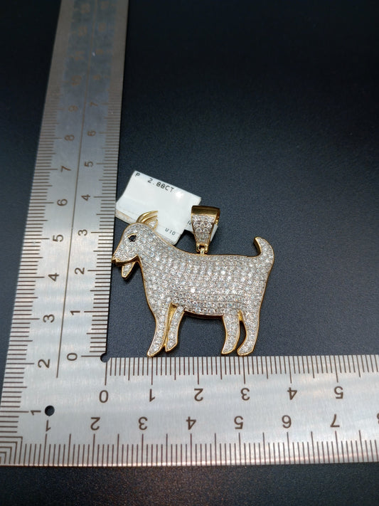 Diamond GOAT Pendant - Natural Diamonds - Greatest of All Time Charm - Unisex