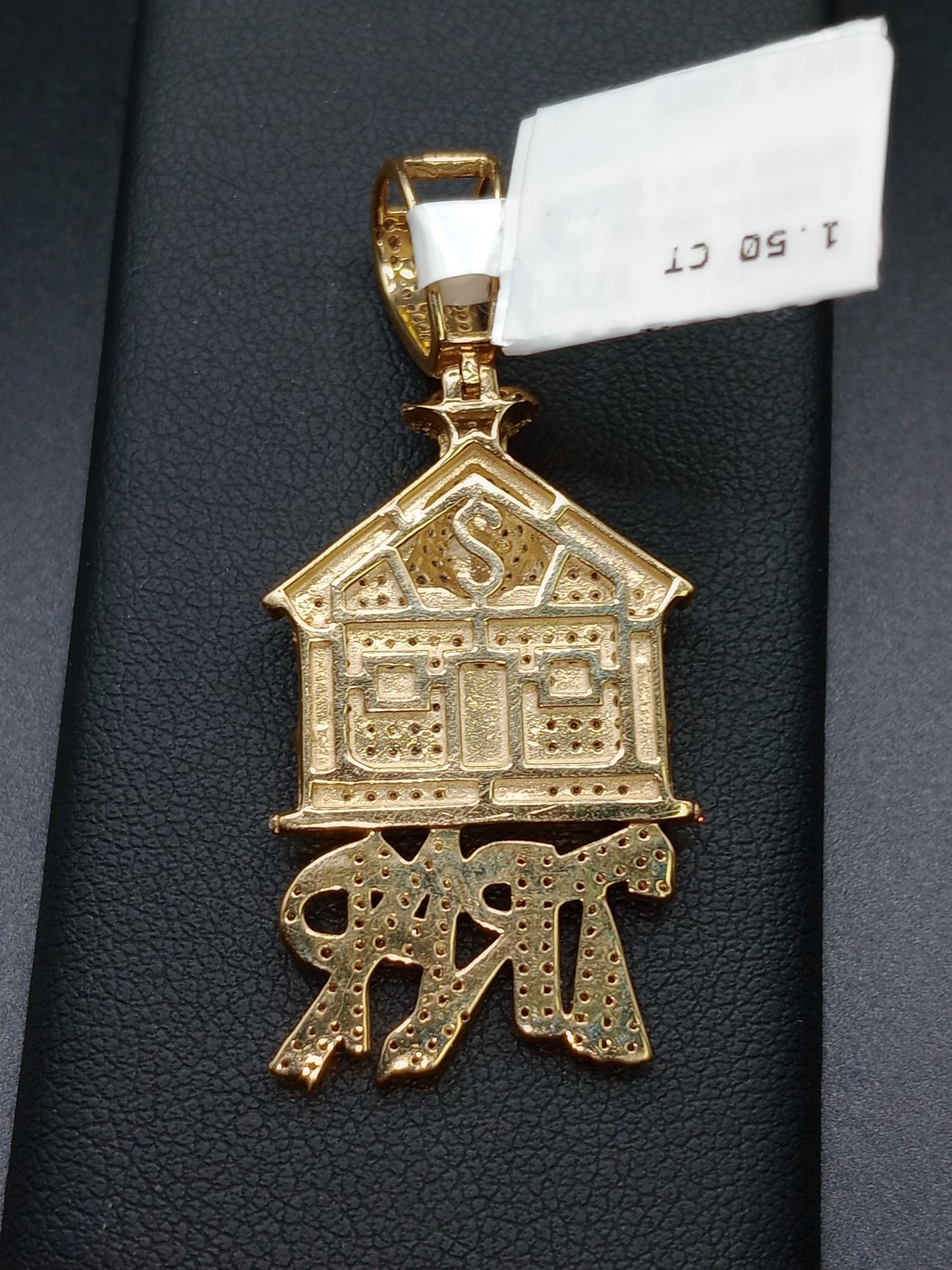 10kt Gold Traphouse Pendant - Natural Diamonds - Traphouse Charm - Unisex