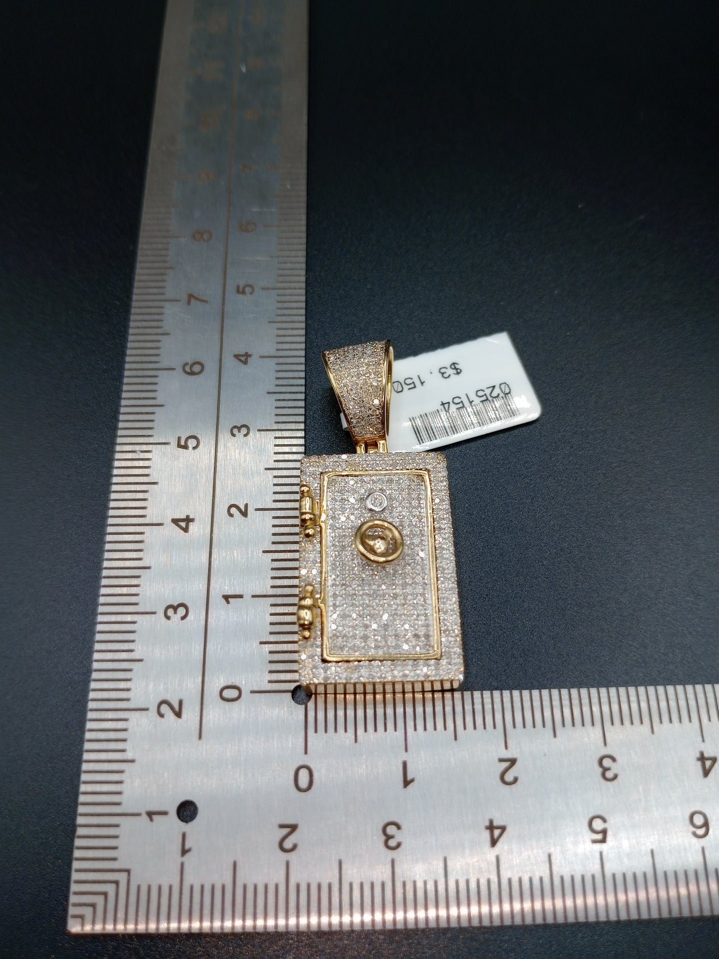 10kt Gold Safe Pendant - Natural Diamonds - Gold and Diamond Safe Pendants