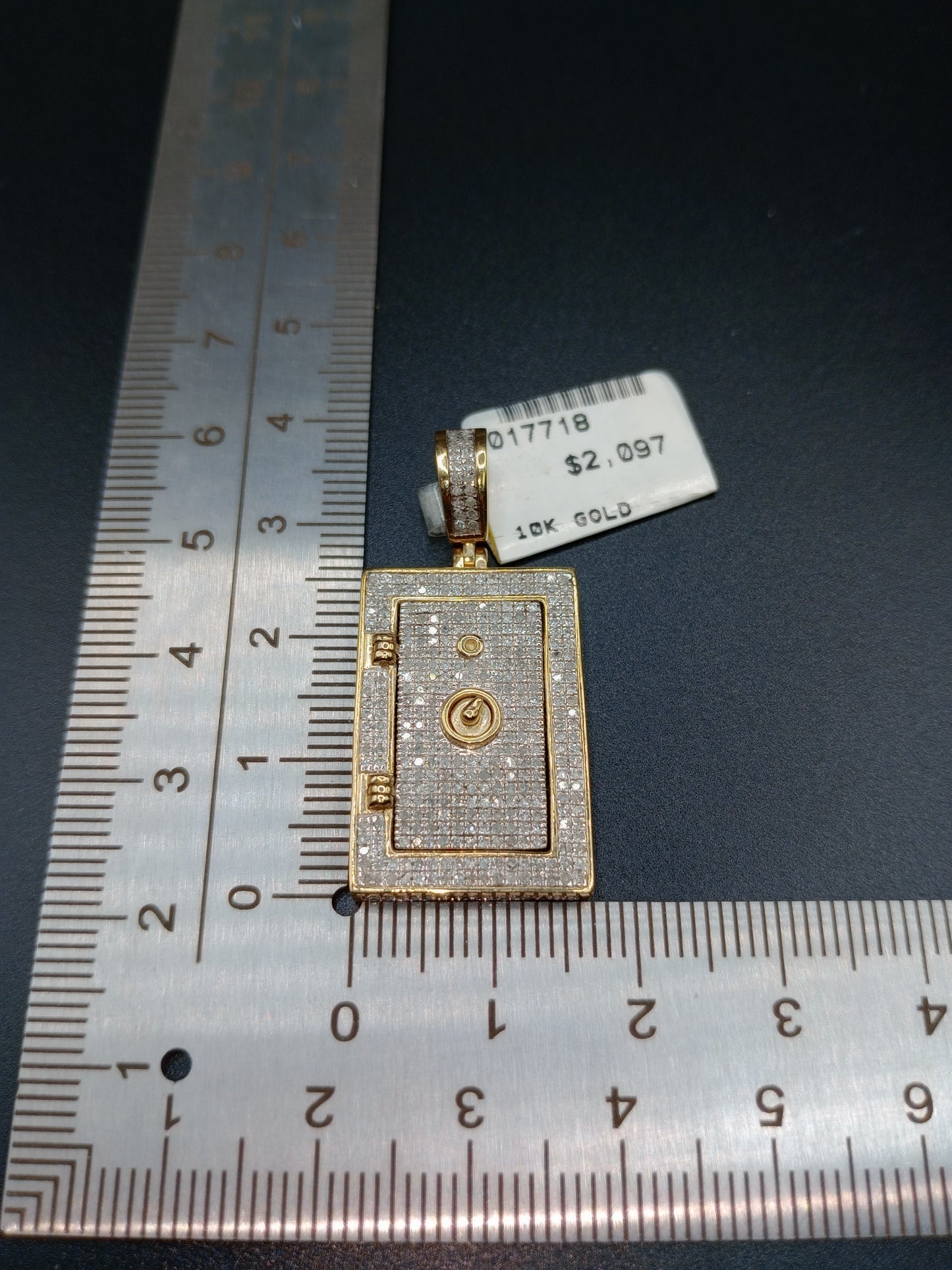 10kt Gold Safe Pendant - Natural Diamonds - Gold and Diamond Safe Pendants