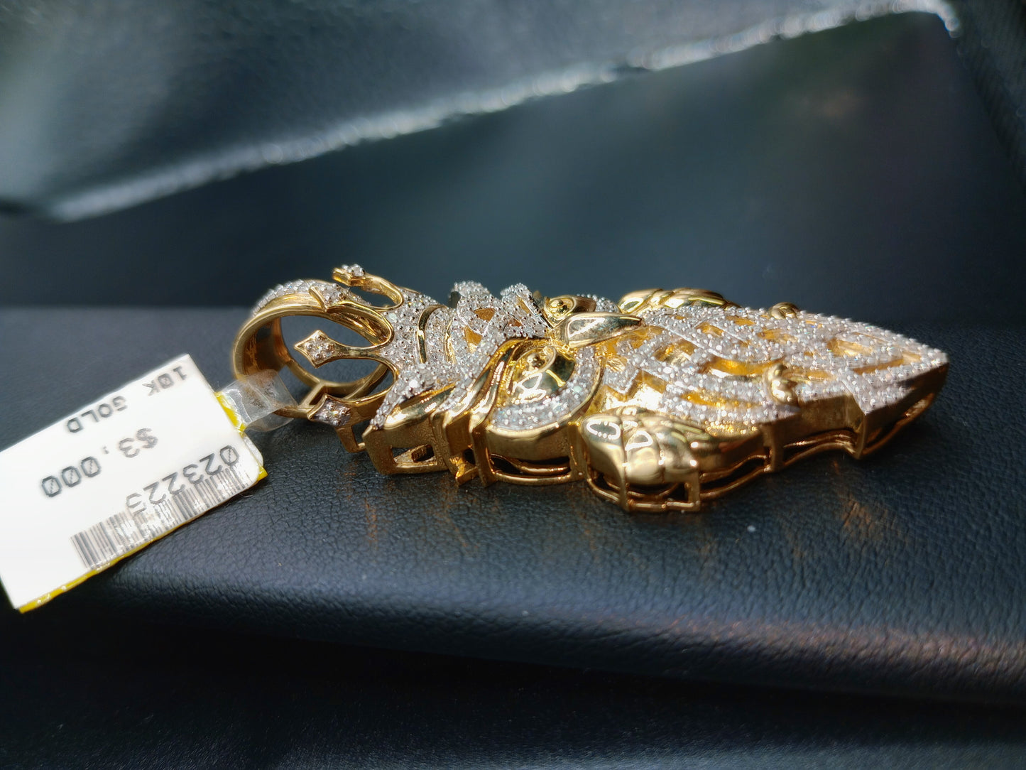 Gold OWL Pendant - All Natural Diamonds - Owl Charm - 10 Karat Gold Charm