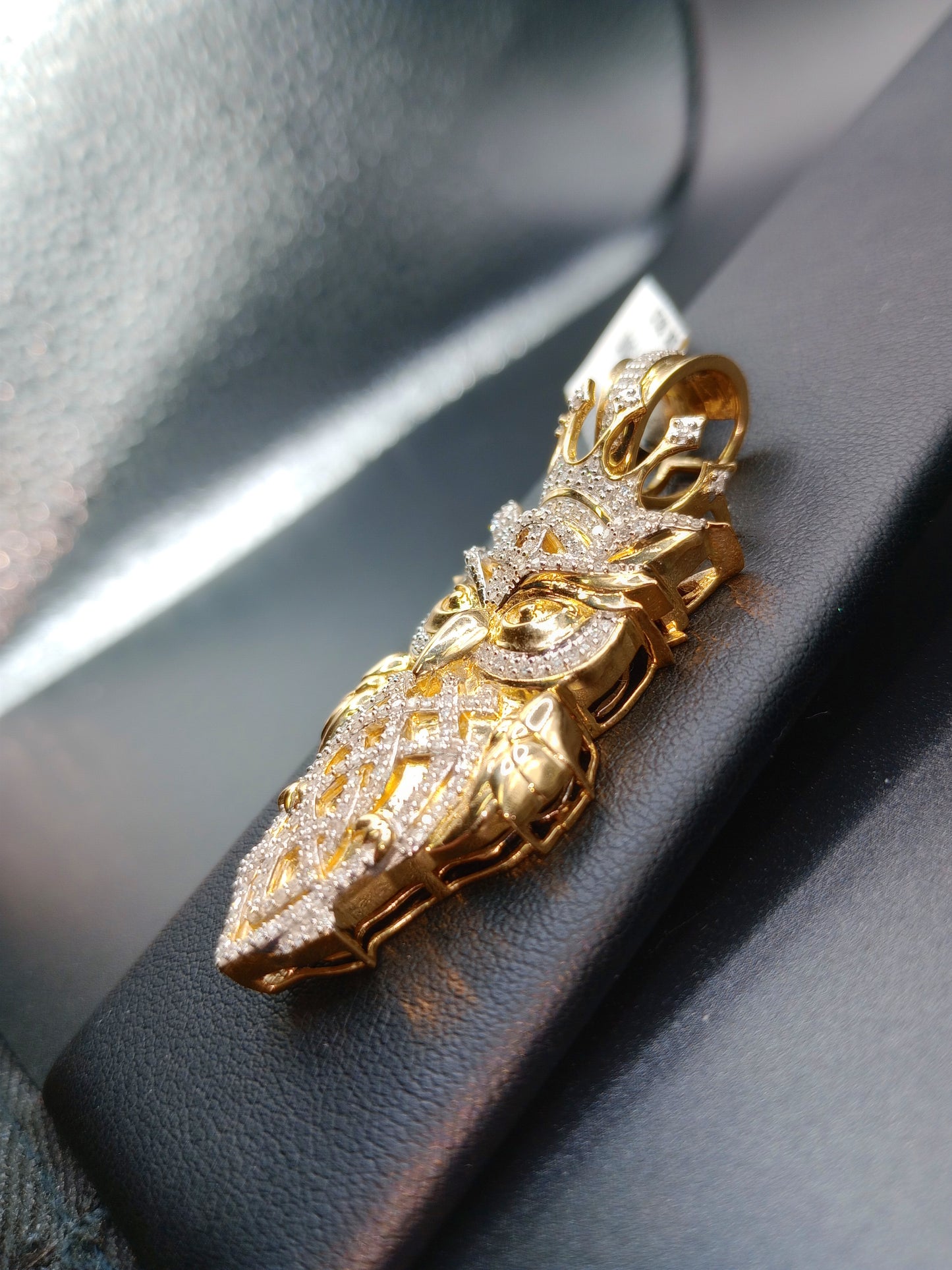 Gold OWL Pendant - All Natural Diamonds - Owl Charm - 10 Karat Gold Charm
