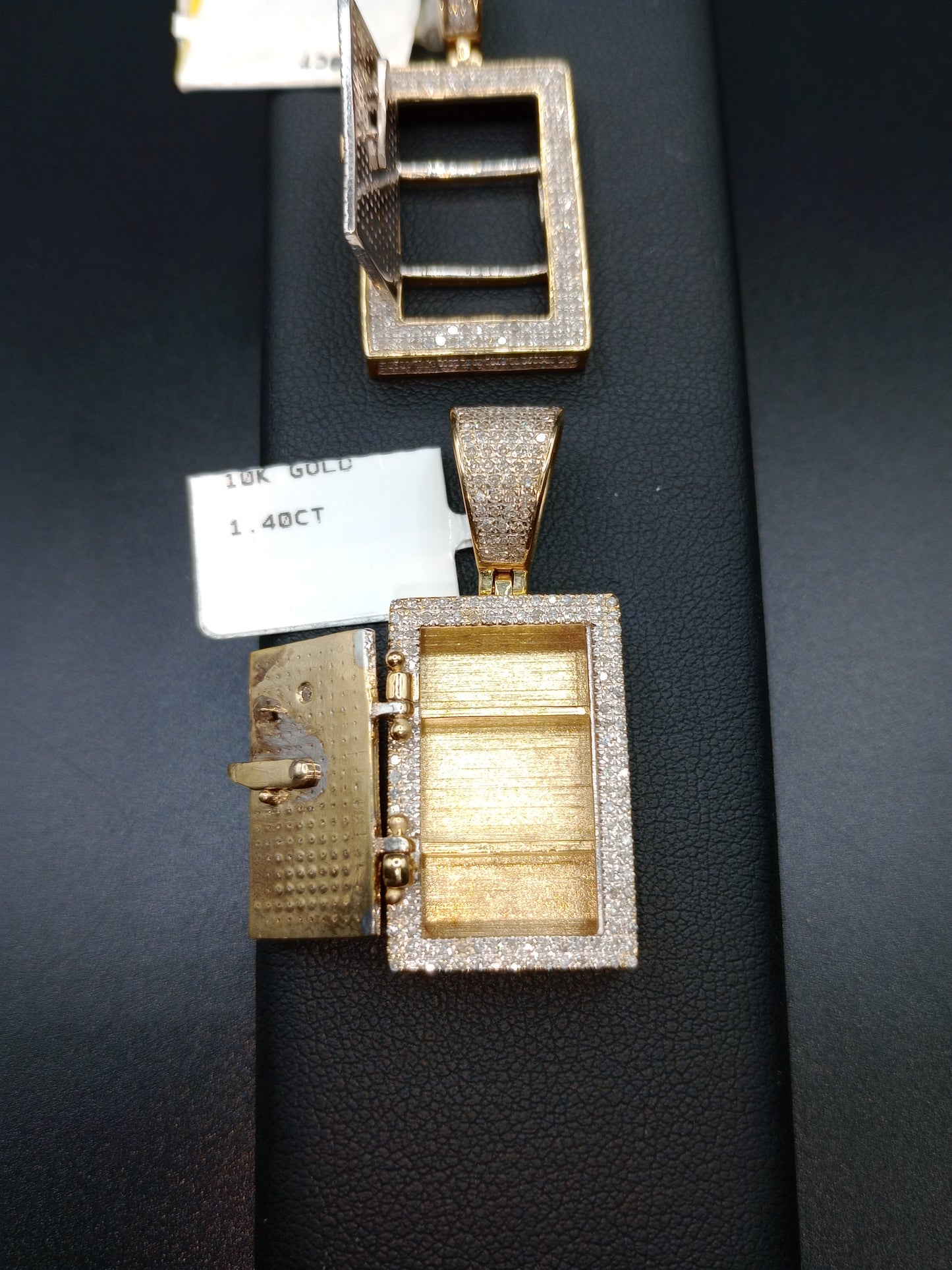 10kt Gold Safe Pendant - Natural Diamonds - Gold and Diamond Safe Pendants