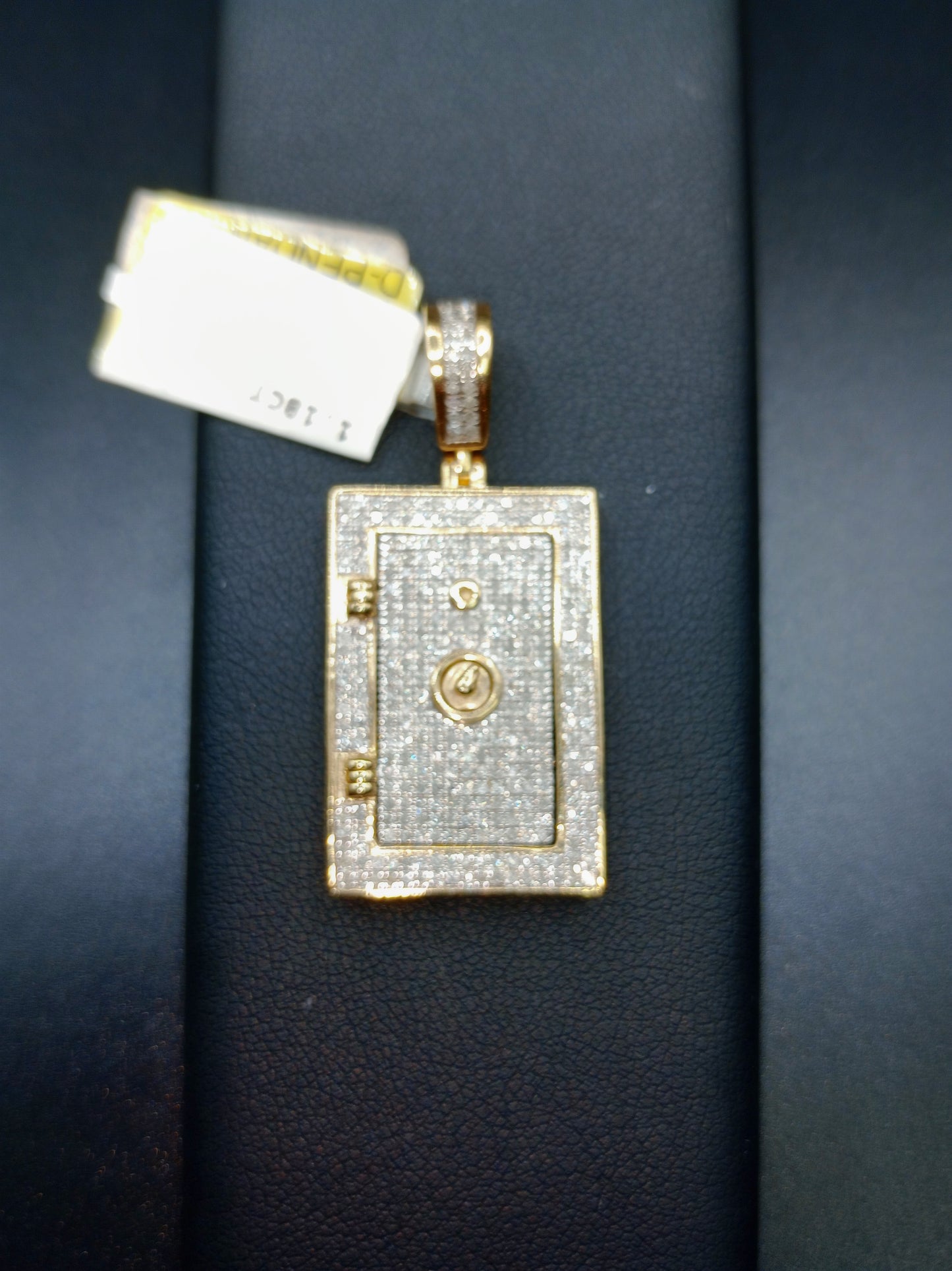 10kt Gold Safe Pendant - Natural Diamonds - Gold and Diamond Safe Pendants