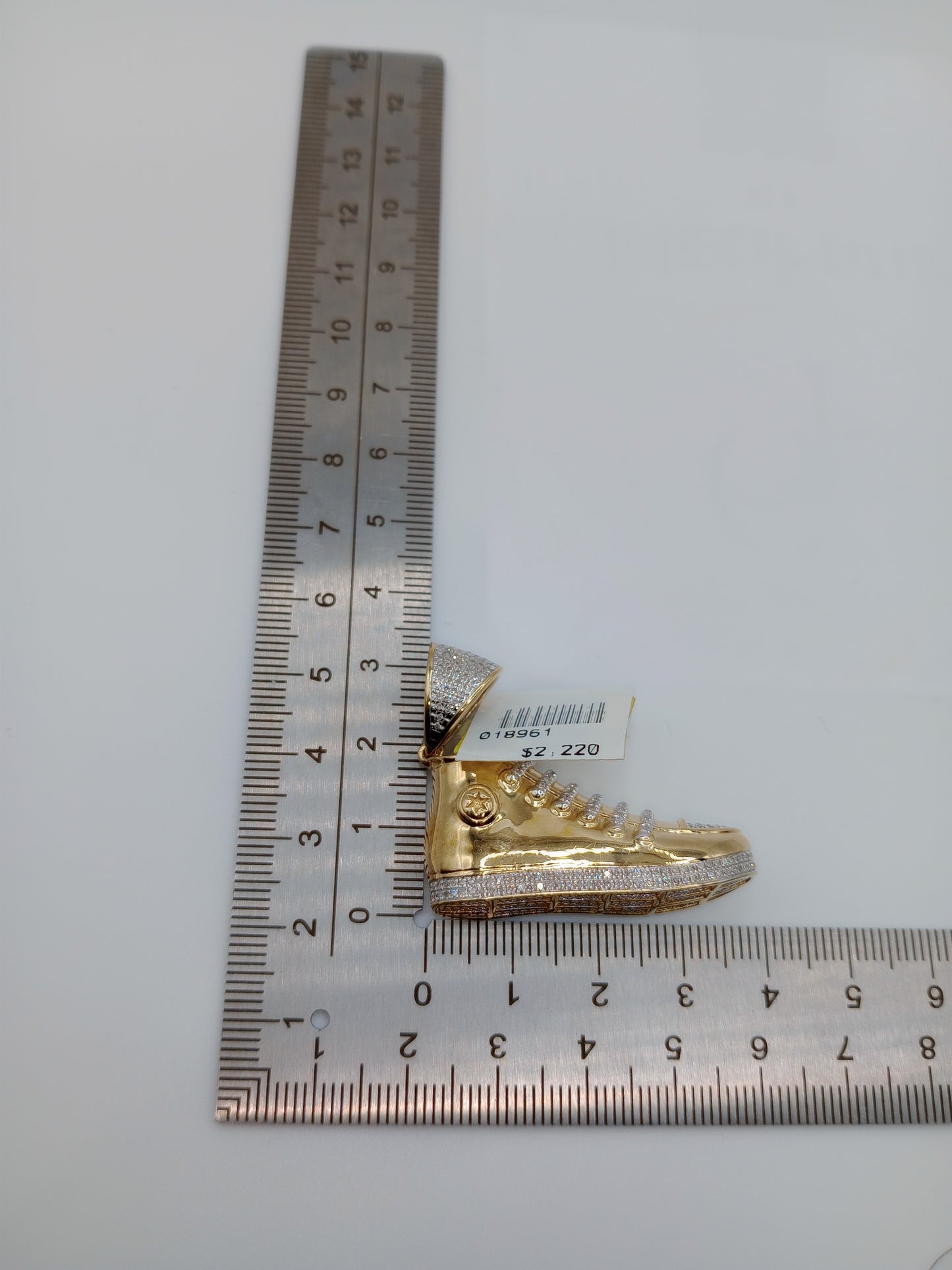 10kt Gold Shoe Pendant - Natural Diamonds - Converse - Unisex