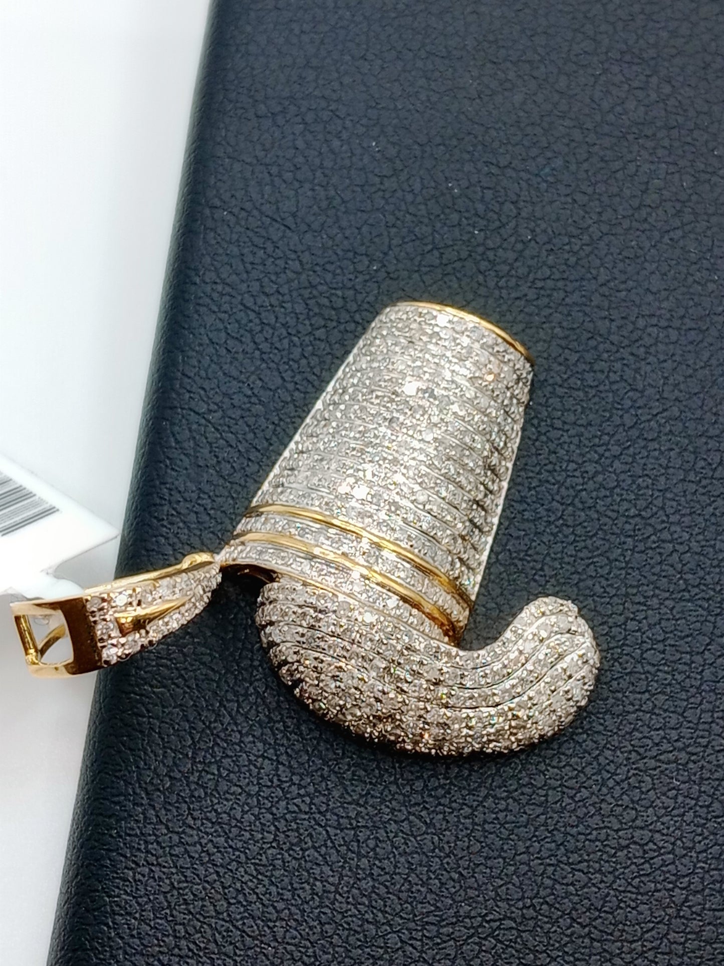 Gold Cup Pendant - All Natural Diamonds - Overflowing Cup Charm - 10 Karat Gold Charm