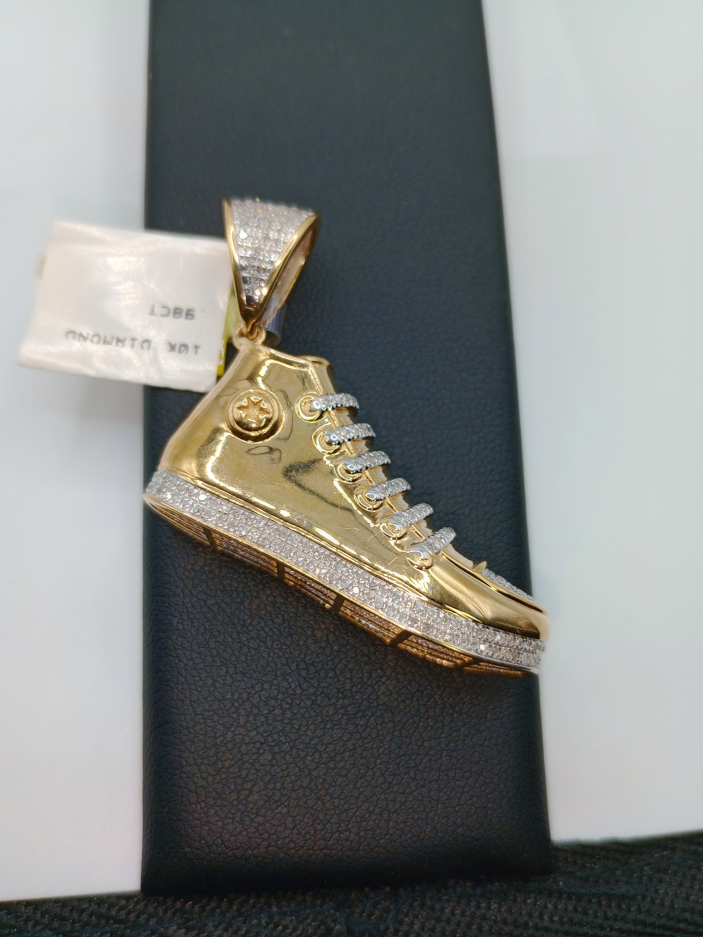 10kt Gold Shoe Pendant - Natural Diamonds - Converse - Unisex