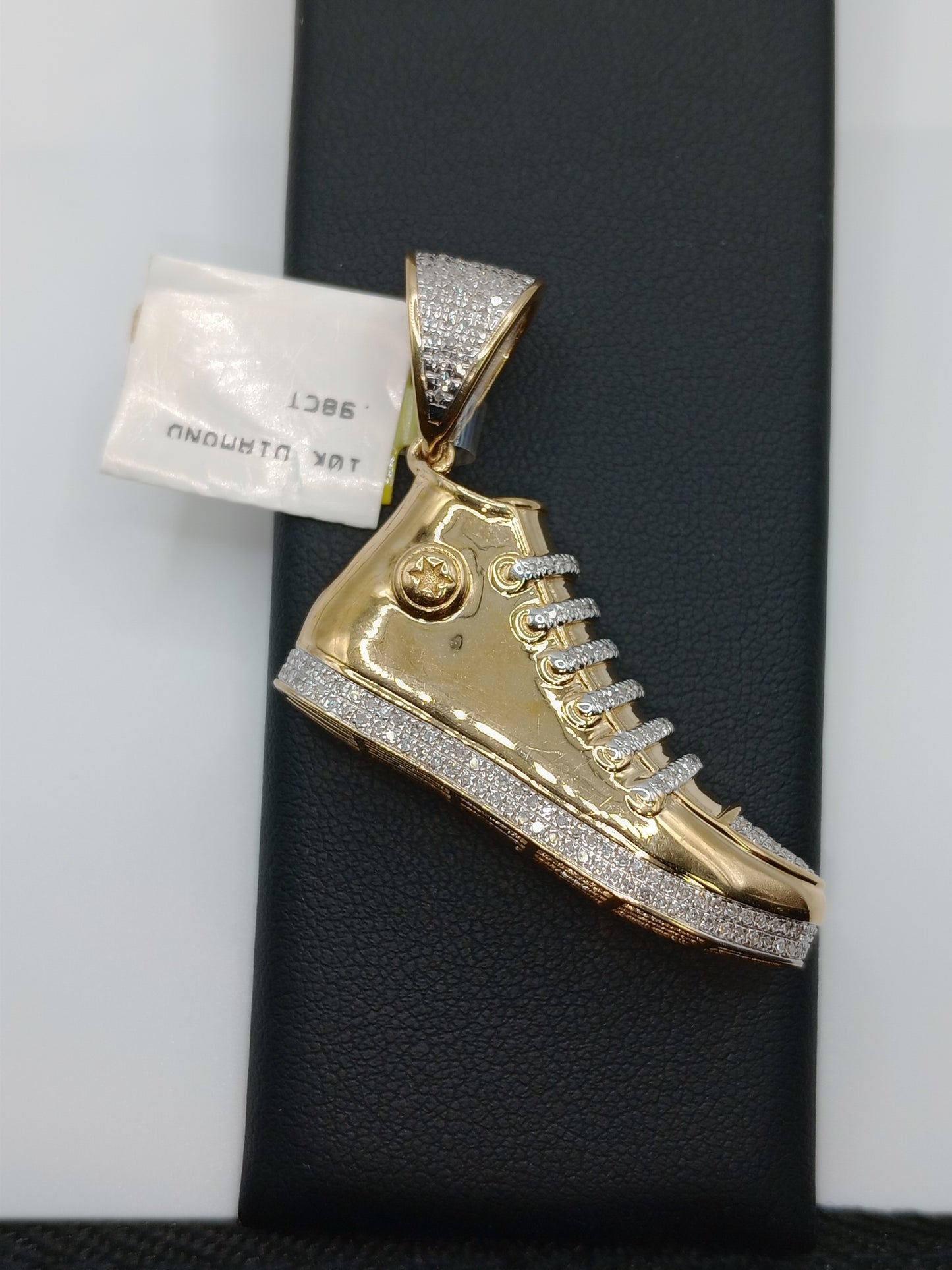 10kt Gold Shoe Pendant - Natural Diamonds - Converse - Unisex