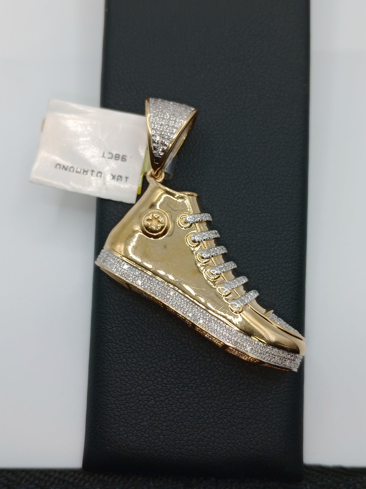 10kt Gold Shoe Pendant - Natural Diamonds - Converse - Unisex
