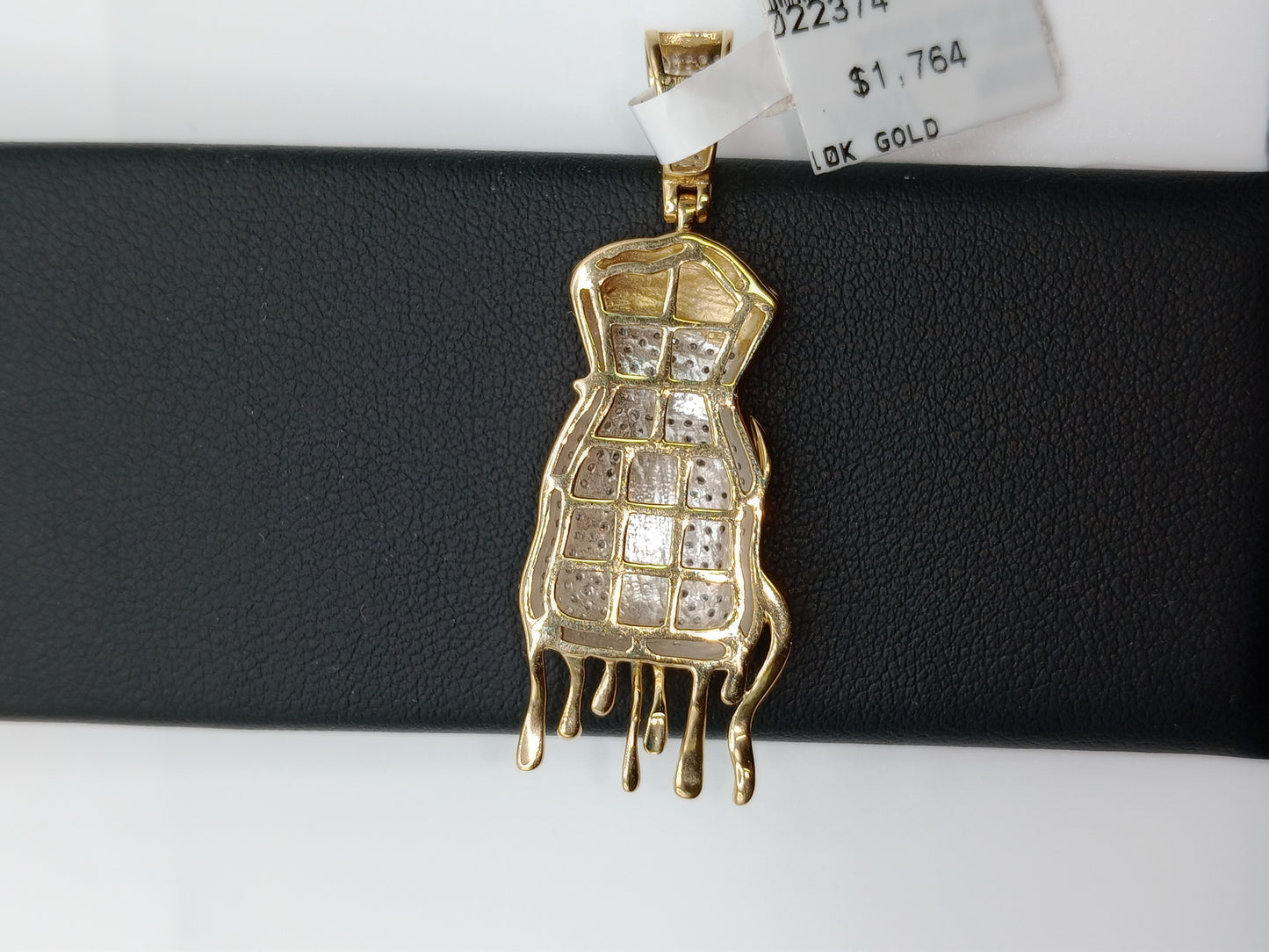 10kt Gold Moneybag Pendant - Natural Diamonds - Moneybag Drip Charm - Money Bag