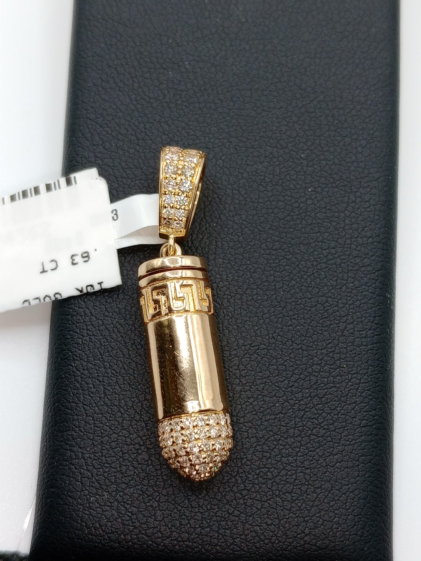 Greek Style Bullet Urn Diamond Pendant - 10kt Gold Pendant - Natural Diamonds - Bullet Urn Charm